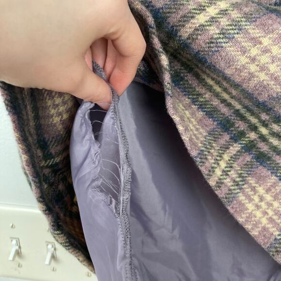 Vintage Womens 6 Wool Blend Pink Plaid Mini Skirt Preppy Soft Girl Academia FLAW - Picture 8 of 8